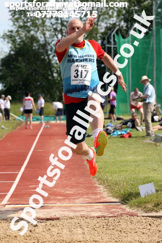 Mens long jump, 2019 NEMA Track and Field Champs, Monkton. Photo:  David T. Hewitson/Sports for All Pics